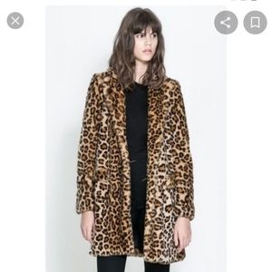Zara Faux Fur Leopard Coat